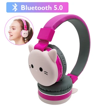Copii drăguț Fată de Desene animate Blueooth Căști 3D Pisica Iepure Animal de Muzică fără Fir Casca Gaming Headset Pentru Moible Telefon MP3 PC