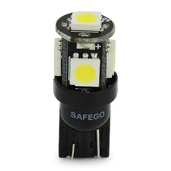 10buc Safego LED T10 W5W 5 SMD 5050 Super Luminoase Albe 194 168 2825 Pană LED Lumini Auto Sursă Înlocuirea Becurilor Lămpilor Interioare