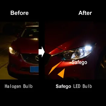 10buc Safego LED T10 W5W 5 SMD 5050 Super Luminoase Albe 194 168 2825 Pană LED Lumini Auto Sursă Înlocuirea Becurilor Lămpilor Interioare