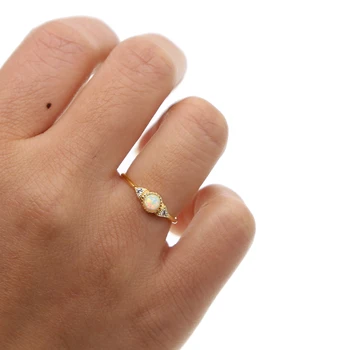 Top qualilty delicate mici de culoare de aur inele mici opal cz de piatră de dimensiuni 6 7 8 Fata cadou simplu drăguț deget inel de en-gros