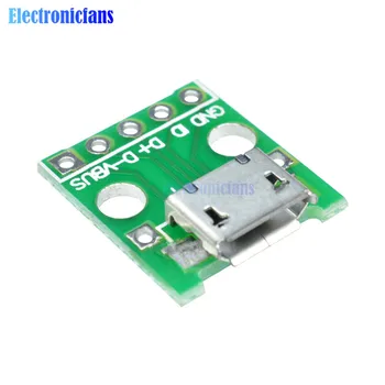 50Pcs/Lot MICRO USB la BAIE Adaptor 5Pin 2.54 mmDip de sex Feminin Conector Micro Usb de Tip PCB Avizier Converter
