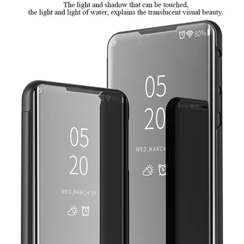 Caz de telefon pentru Samsung Galaxy M31s Caz Acoperire Stand Oglindă Clară Vedere la Șocuri Flip Book Cover pentru Samsung M31s SM-M317F