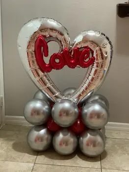 50pcs/lot 18inch Cârlig în Formă de Inimă, Baloane Heliu, Baloane Nunta Ziua Îndrăgostiților Consumabile Petrecerea de Ziua Decor Inima Folie