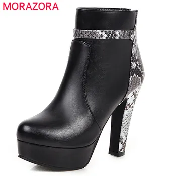 MORAZORA 2020 vânzare fierbinte femei glezna cizme cu tocuri foarte inalte, cizme cu platforma sarpe toamna iarna petrecere de nunta pantofi de femeie