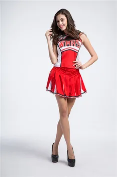 Sexy Fată De Liceu Doamnelor Glee Majorete În Stil Costum Majoreta Rochie Fancy Uniforma De Partid Cosplay (Top+Fusta+Pompoms)