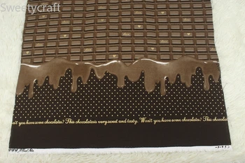 110X45cm Ciocolata Grila Printuri Tesatura tissus telas Gros de Bumbac Țesături De Curte Tecido Sac Cusut Manual mozaic Accesorii