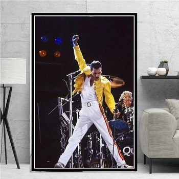 Freddie Mercury 1986 Regina Legendery Cântăreț de Stele, panza pictura, Postere si Printuri Cuadros de Arta de Perete Poza Pentru Decor Acasă