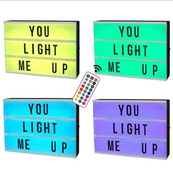 Noul A4 A5 LED-uri RGB Culoare Schimbare DIY Combinație Scrisoare USB Sau AA Cutie de Lumină Lampă de Noapte Cu Control de la Distanță Cinema Lightbox
