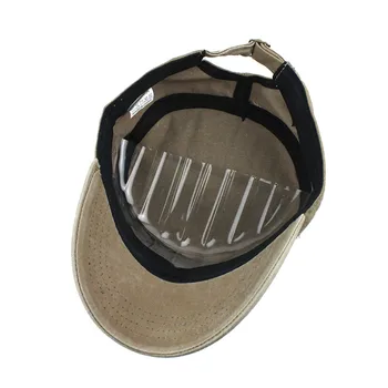 Militar Pălării Pentru Bărbați De Modă În Aer Liber Unisex Casual Bumbac Soldat Denim Hat Visor Solid Capac Plat Clasic Vintage Flat Top Capace