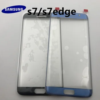 Noi Originale Pentru Samsung Galaxy S7 G930 s7 edge g935 Spate de Sticlă Capac Spate Capac Baterie Usa+Fata de lentila de sticla+adeziv+instrumente