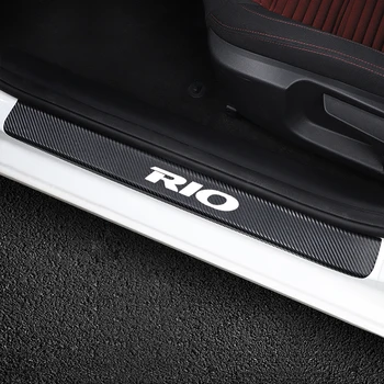4buc 4D Fibra de Carbon Autocolante Pentru KIA RIO 3 Accesorii Auto Pragului de Ușă Protector Ușa Pas Placă de Interior Accesorii Auto