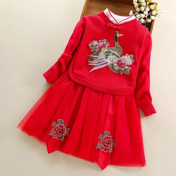 Copii Fete de Îmbrăcăminte set 2020 nouă primăvară de toamnă fetita printesa pulover+rochie 2 buc costum pentru fata tinutele de crăciun 3 8 9Year