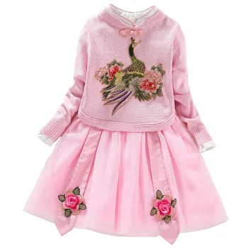 Copii Fete de Îmbrăcăminte set 2020 nouă primăvară de toamnă fetita printesa pulover+rochie 2 buc costum pentru fata tinutele de crăciun 3 8 9Year