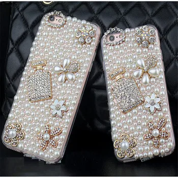 Diamond Pearl Floare Sticla de Parfum de Caz Pentru Iphone 11 Pro XS Max XR X 8 7 5 5S 6S Plus