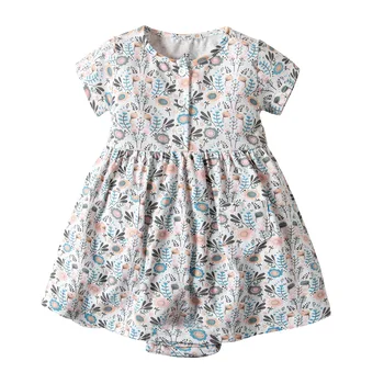 Fete rochie haine de vară flori bej romper baby toddler haine fete haine copii moda 2019 rochii de fete de craciun