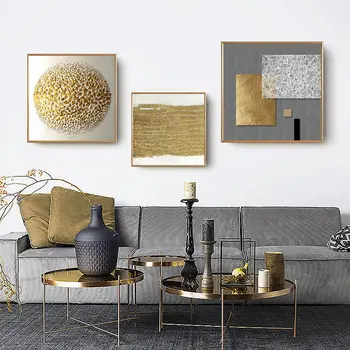 Modern, Abstract, Negru, Auriu Postere si Printuri Geometrice Linie Cerc Textura Panza Pictura Living Minimalist Home Decor