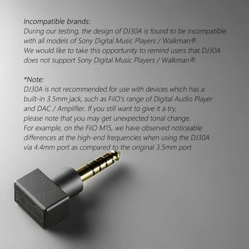 DD ddHiFi DJ30A, de sex feminin adaptor 3.5. Se aplică de 3,5 mm pentru căști cablu, de la 4,4 ieșire, cum ar fi Cayin iFi FiiO Hiby Shanling etc.