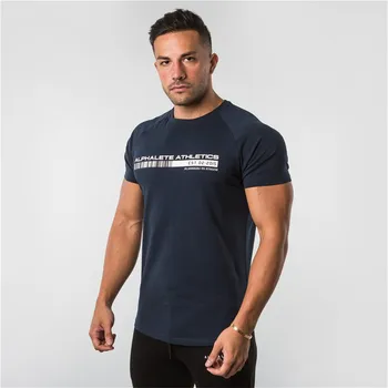 Noi Casual T-Shirt Barbati cu Maneci Scurte T-shirt Mens Bumbac Tricouri Topuri Săli de sport de Culturism de Fitness T-Shirt Îmbrăcăminte de Brand