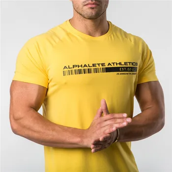 Noi Casual T-Shirt Barbati cu Maneci Scurte T-shirt Mens Bumbac Tricouri Topuri Săli de sport de Culturism de Fitness T-Shirt Îmbrăcăminte de Brand
