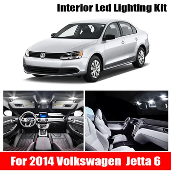 13pcs Luminos Interior Auto Becuri cu LED-uri Albe, Canbus, Kit Pentru Volkswagen VW Jetta 6 MK6 VI Hartă Dom Lampă Oglindă parasolar