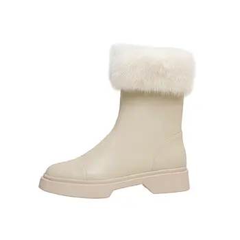 Sianie Tianie Genuine Piele Naturala Rus De Iarna Foarte Cald Femeie Pantofi Blană De Pluș În Interiorul Platformei Femei Cizme De Zăpadă