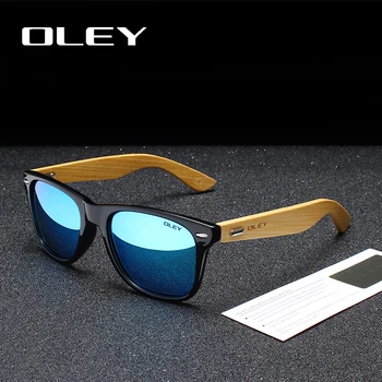 OLEY Brand de Bambus Picior Polarizat ochelari de Soare barbati Classic Pătrat ochelari Moda Retro Feminin de ochelari de soare Personalizabil logo-ul YZ2140