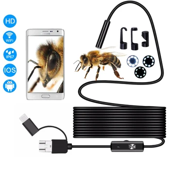 7.0 mm Endoscop cu Camera HD Mini USB Endoscop 6 LED 1M 3.5 M, 5M, 10M de Cablu rezistent la apa Inspecție Puncte pentru Android PC Sârmă Moale