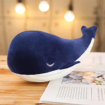 1 buc 25cm Super Mare Balenă Albastră Jucărie de Pluș Mare Animal Moale Balena Jucărie Perne Umplute de Animale pentru Copii Copii, Fete, Cadou de Crăciun