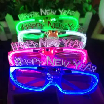 Minge de Partid Ochelari Luminoase An Nou Fericit Lumină Rece LED Ochelari Cadou de Crăciun Stralucitoare Jucărie