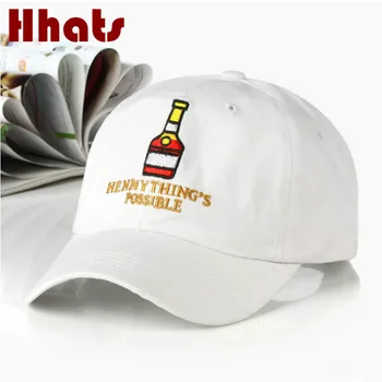Trend Brodate Tata Pălării Pentru Femei Henny Sticla de Vin Șapcă de Baseball Hip Hop Bărbați Pălărie HENNY LUCRU ESTE POSIBIL Kpop Snapback Hat