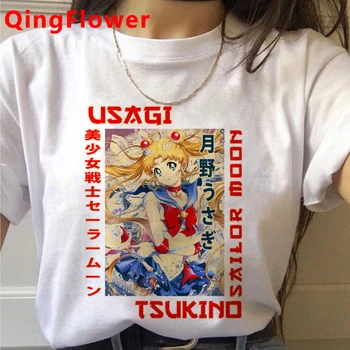 Sailor Moon Usagi Drăguț desen Animat Amuzant Tricou Femei Drăguț Anime Harajuku T-shirt Ullzang Grafic Tricou de Moda de Top Teuri de sex Feminin