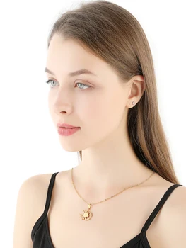 12 constelații coliere pentru femei Pandantiv bijuterii din oțel inoxidabil de pe gât declarație cadouri femeie colier simplu