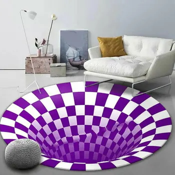 3D Geometrice Iluzie Non-Alunecare Covor Alb și Negru Spirala Stereo Viziune Circulară Covor Artistice Masă de Cafea Covor