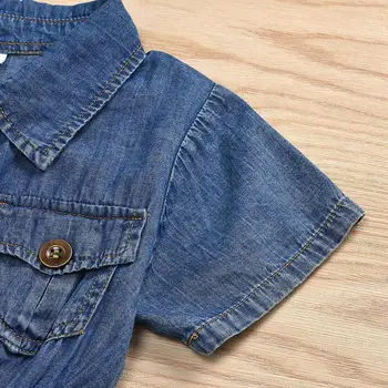 Umor Urs 2020 Fete Vara Clothiing Casual Imbracaminte Copii Salopeta Din Denim De Bumbac Pentru Copii Cu Maneci Scurte Pantaloni Scurți Haine De Copil