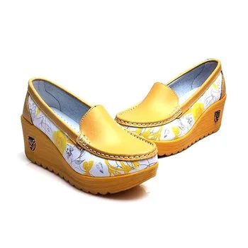 Feminin Leagăn pantofi casual mocasini platforma de moda pentru femei pantofi pompe mozaic pene de pantofi cu toc de Primavara Toamna pantofi cu barca