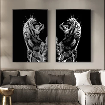 Negru Și Alb Tigru Animal printuri de Arta de Perete de Arta Poze Panza Pictura Abstractă Panza Poster Pictura Decor Acasă