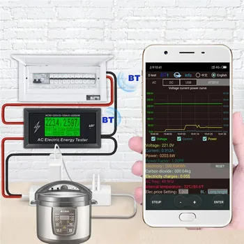 AT3010 AC50~320V 100A 3KKW Telefon App AC Metri Digital Tensiune de Metri indicator Alimentare a Contorului de Energie Voltmetru Ampermetru de Curent