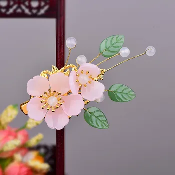 Vitalitatea Fata De Culoare Glazura Sintetice Flori, Agrafe De Par Vechi Dinastiei Tang Hanfu Accesorii Grațios De Păr Bijuterii