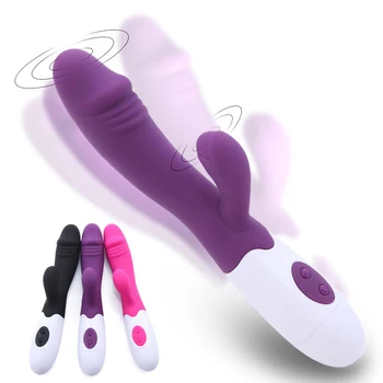 Vibrator G-Spot Rabbit Vibrator Pentru Femei Dual Vibration Silicon Anal Vagin Stimulator Clitoris Masaj Erotic Jucarii Sexuale Pentru Femei