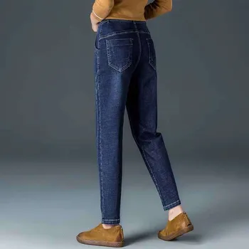 Femei Blugi Vintage Denim Pantaloni Talie Mare Pantaloni Harem Liber Stradă Casual Pantaloni Pantalon Femme Spălat Blugi Prietenul P741