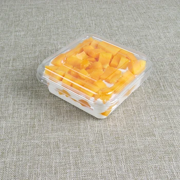 50pcs Net roșu transparent pachet de copt tort cutie pătrat mousse de fructe salata de ambalaj cutii de iaurt inghetata desert cutie de plastic