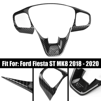 1 Set ABS Fibra de Carbon Volan Masina Trim Butonul de Comandă Cadru de Acoperire Accesorii Pentru Ford Fiesta ST MK8 2017 2018 2019