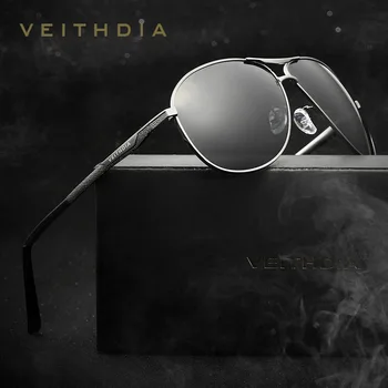 VEITHDIA Brand Clasic de Moda pentru Bărbați ochelari de Soare Polarizati Oglinda Lentile UV400 Ochelari, Accesorii Ochelari de Soare Pentru Barbati Femei 2556