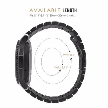20 22mm Ceas Trupa Plin Solide din Oțel Inoxidabil de Înlocuire Inteligent Ceas Brățară de Link-ul pentru Samsung Gear S2, S3 Galaxy Watch 42 46mm