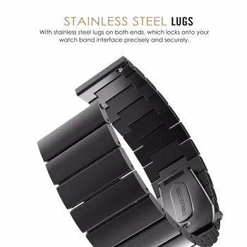 20 22mm Ceas Trupa Plin Solide din Oțel Inoxidabil de Înlocuire Inteligent Ceas Brățară de Link-ul pentru Samsung Gear S2, S3 Galaxy Watch 42 46mm