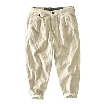 Toamna Iarna Noi Oamenii de Bumbac, Pantaloni de Catifea Casual Culoare Solidă Stil Safari GML04-Z325