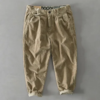 Toamna Iarna Noi Oamenii de Bumbac, Pantaloni de Catifea Casual Culoare Solidă Stil Safari GML04-Z325