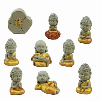 9pc Călugăr Budist Statuie Mini Figurina Ornament Ambarcațiuni Bonsai Decor Miniatural casă de Păpuși Decor Tort DIY Accesorii
