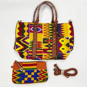 Dashiki Moda africană ceara sac seturi ankara ceara geantă de mână din africa de ceară sac textil pentru doamna