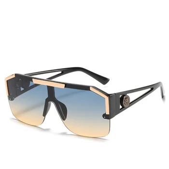 Noua Piata Supradimensionat ochelari de Soare Femei Top Plat Clar Leopard Negru Ochelari de Soare Vintage Mare Cadru Pătrat Ochelari de UV400
